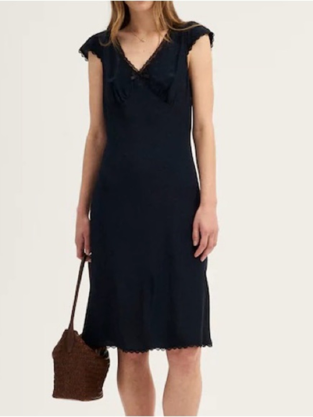 NWT Madewell The Layton Midi Dress in Deep Indigo